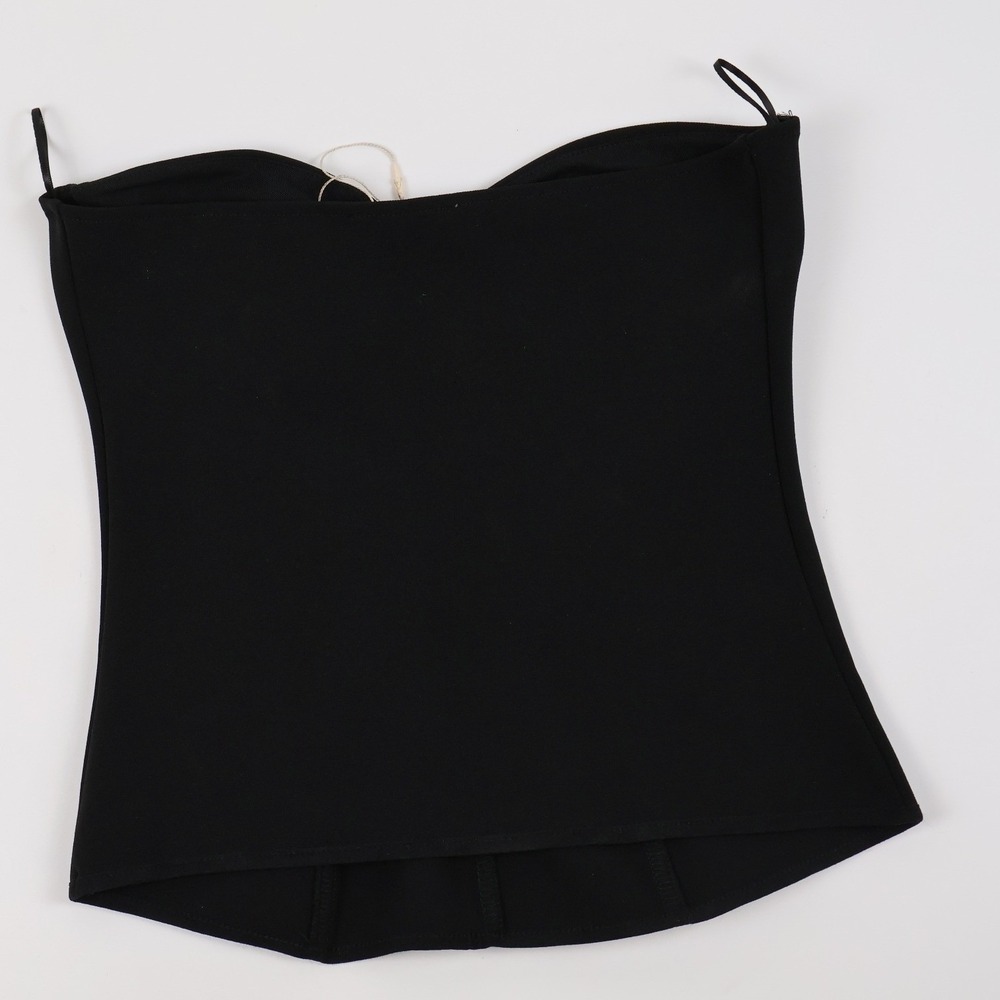 Zara Corset Top Bustier Strapless Black Solid Medium NWT - Picture 2 of 8